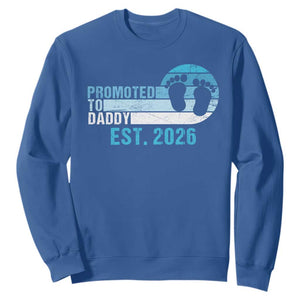 Promoted to Daddy 2026 Sweatshirt Funny Pregnancy Reveal TS14 Royal Blue Print Your Wear