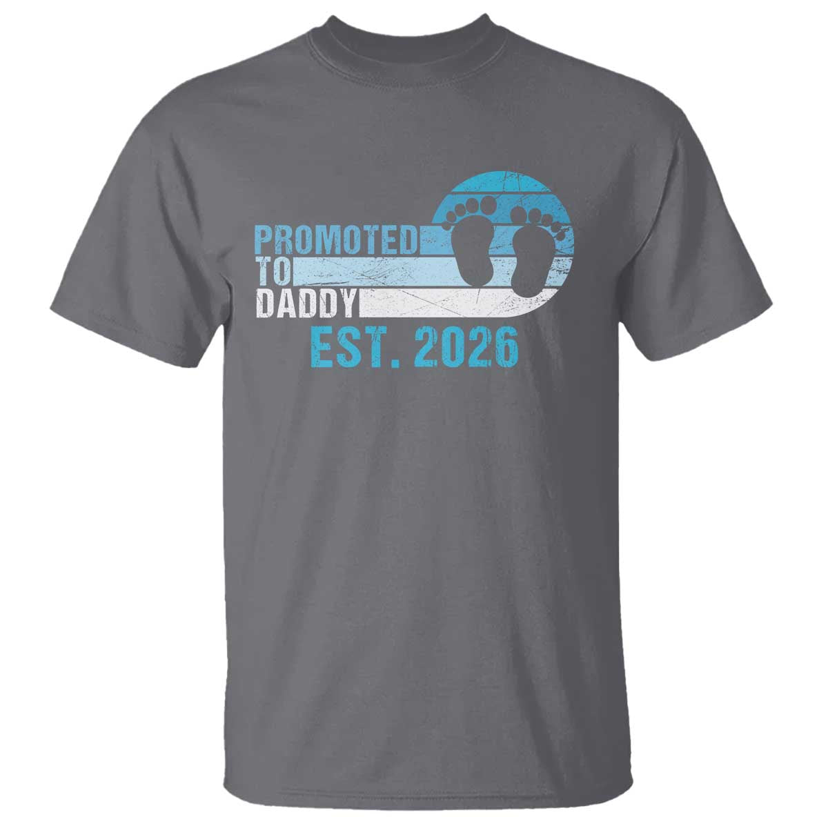 Promoted to Daddy 2026 T Shirt Funny Pregnancy Reveal TS14 Charcoal Print Your Wear