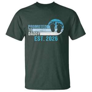 Promoted to Daddy 2026 T Shirt Funny Pregnancy Reveal TS14 Dark Forest Green Print Your Wear