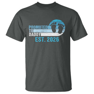 Promoted to Daddy 2026 T Shirt Funny Pregnancy Reveal TS14 Dark Heather Print Your Wear