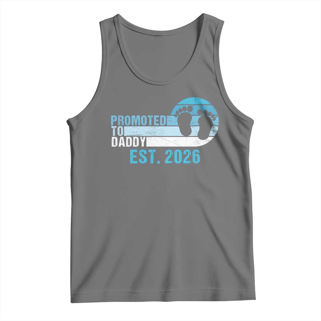 Promoted to Daddy 2026 Tank Top Funny Pregnancy Reveal TS14 Black Heather Print Your Wear