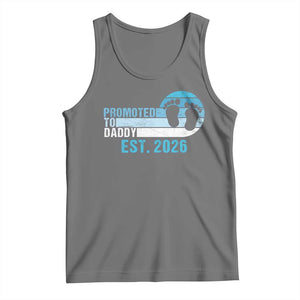 Promoted to Daddy 2026 Tank Top Funny Pregnancy Reveal TS14 Black Heather Print Your Wear