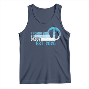 Promoted to Daddy 2026 Tank Top Funny Pregnancy Reveal TS14 Navy Print Your Wear