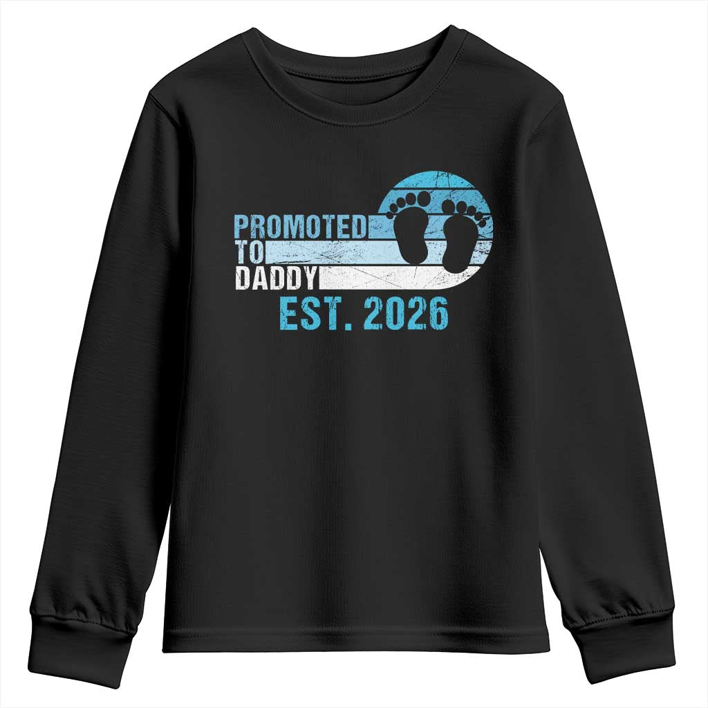 Promoted to Daddy 2026 Youth Sweatshirt Funny Pregnancy Reveal TS14 Black Print Your Wear