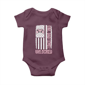 Girl Dad Level Unlocked Baby Onesie Funny New Dad TS14 Maroon Print Your Wear