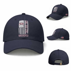 Girl Dad Level Unlocked Baseball Cap Funny New Dad TS14 Baseball Cap Universal Fit Navy Print Your Wear
