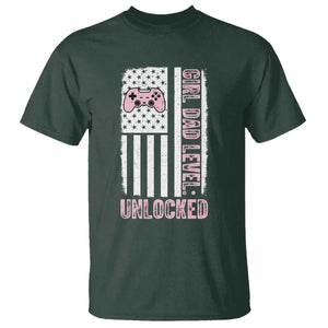 Girl Dad Level Unlocked T Shirt Funny New Dad TS14 Dark Forest Green Print Your Wear