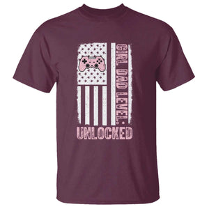 Girl Dad Level Unlocked T Shirt Funny New Dad TS14 Maroon Print Your Wear