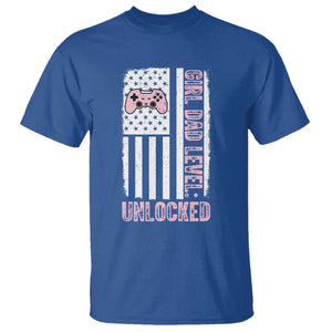 Girl Dad Level Unlocked T Shirt Funny New Dad TS14 Royal Blue Print Your Wear
