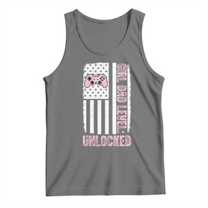 Girl Dad Level Unlocked Tank Top Funny New Dad TS14 Black Heather Print Your Wear