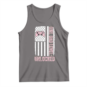 Girl Dad Level Unlocked Tank Top Funny New Dad TS14 Deep Heather Print Your Wear