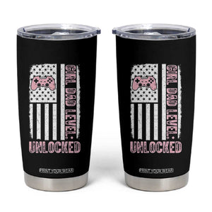 Girl Dad Level Unlocked Tumbler Cup Funny New Dad TS14 Black Print Your Wear