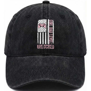 Girl Dad Level Unlocked Washed Cotton Baseball Cap Funny New Dad TS14 Print Your Wear