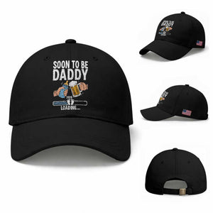 Dad to Be 2026 Baseball Cap Promoted To Daddy Beer Lover New Baby Gift TS14 Baseball Cap Universal Fit Black Print Your Wear