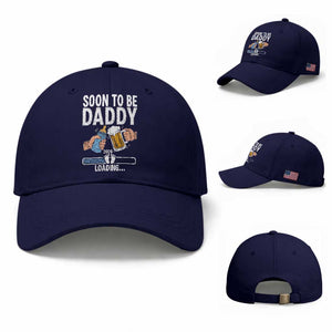 Dad to Be 2026 Baseball Cap Promoted To Daddy Beer Lover New Baby Gift TS14 Baseball Cap Universal Fit Dark Blue Print Your Wear