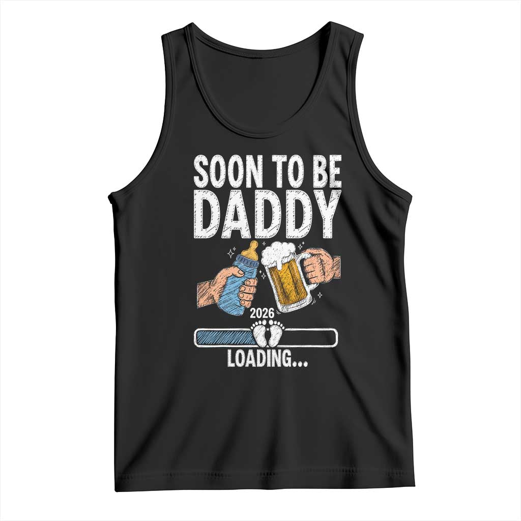 Dad to Be 2026 Tank Top Promoted To Daddy Beer Lover New Baby Gift TS14 Black Print Your Wear