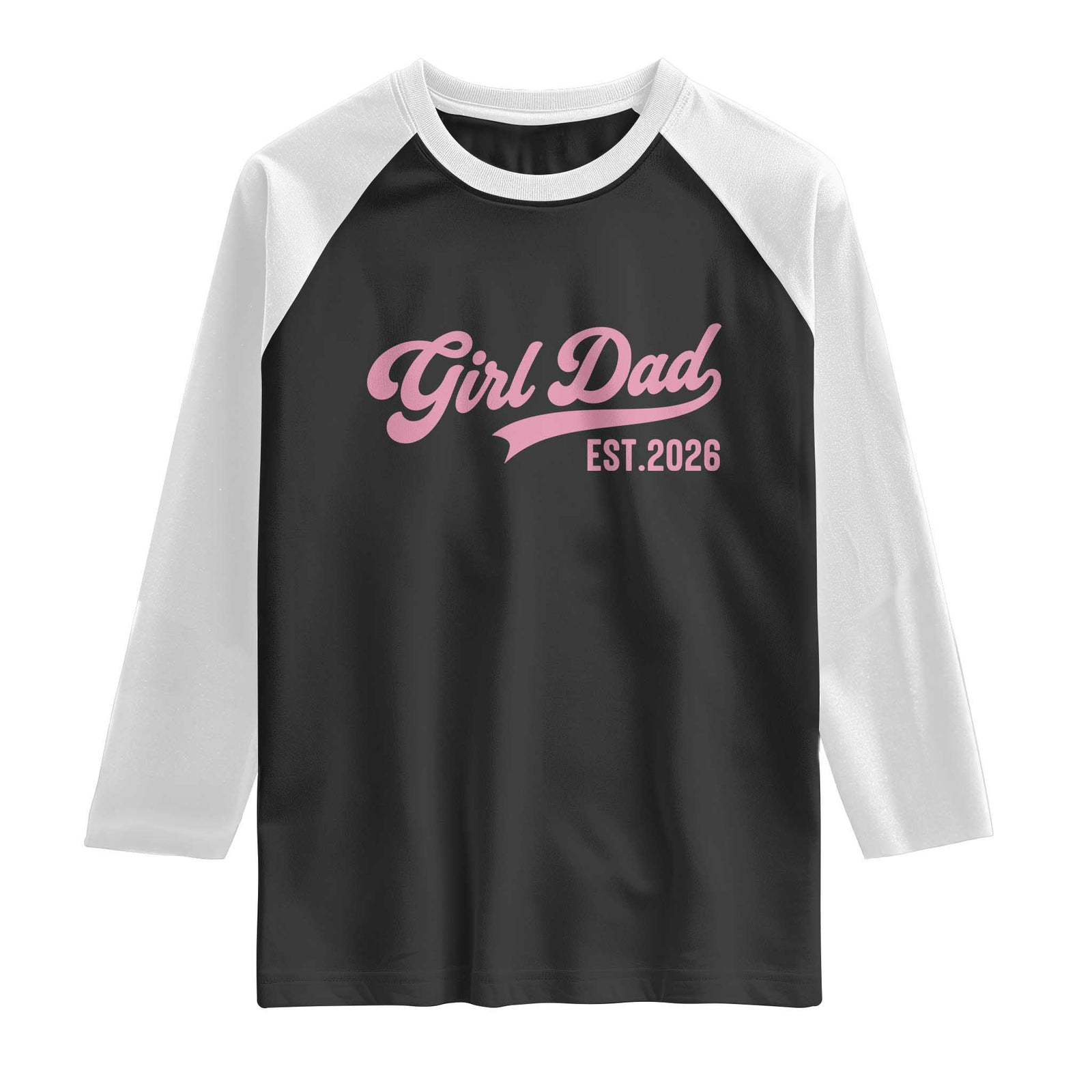 Soon to Be Daddy of Baby Girl 2026 Raglan Shirt Promoted to Daddy New Dad TS14 Black White Print Your Wear