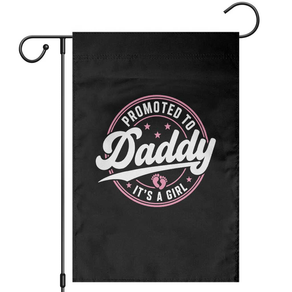 Promoted To Daddy It's A Girl Garden Flag Funny Pregnancy Reveal TS14 Black Print Your Wear