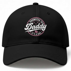 Promoted To Daddy It's A Girl Baseball Cap Funny Pregnancy Reveal TS14 Print Your Wear