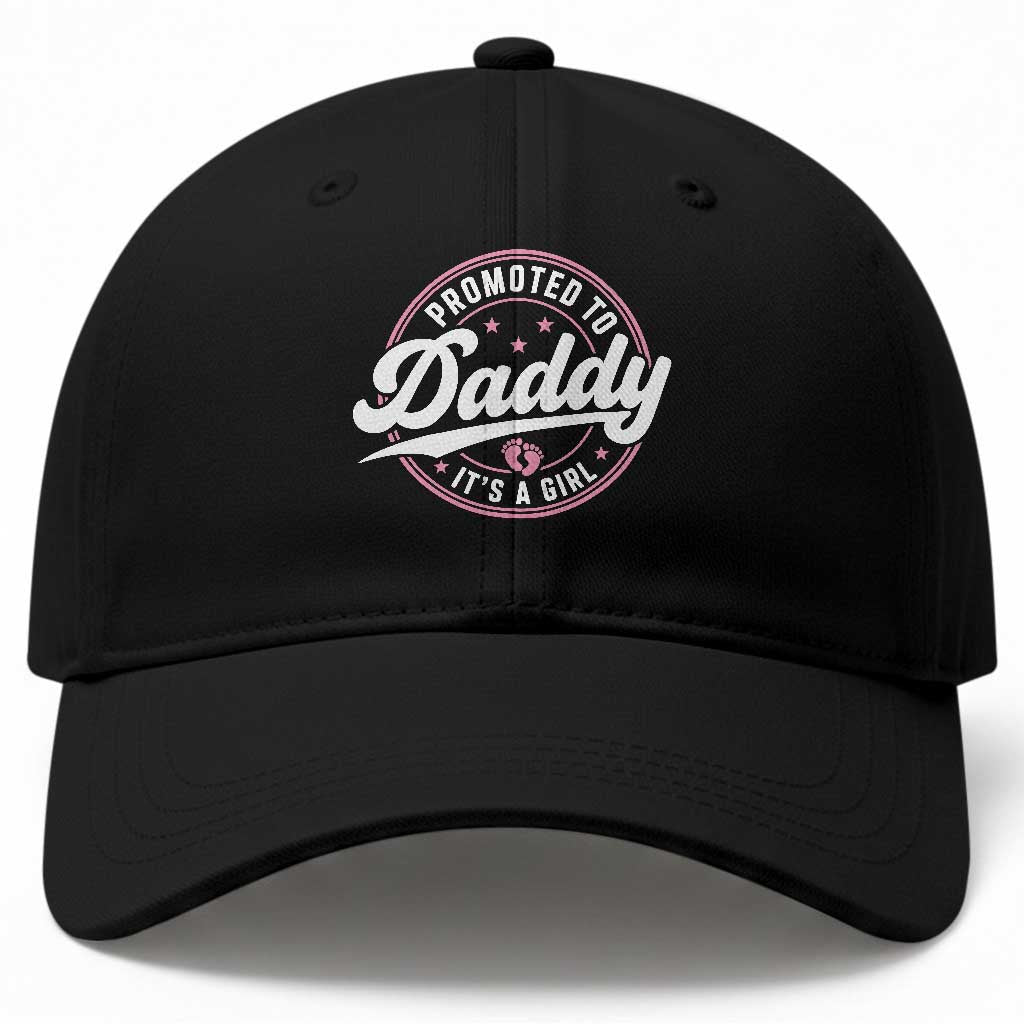 Promoted To Daddy It's A Girl Baseball Cap Funny Pregnancy Reveal TS14 Print Your Wear