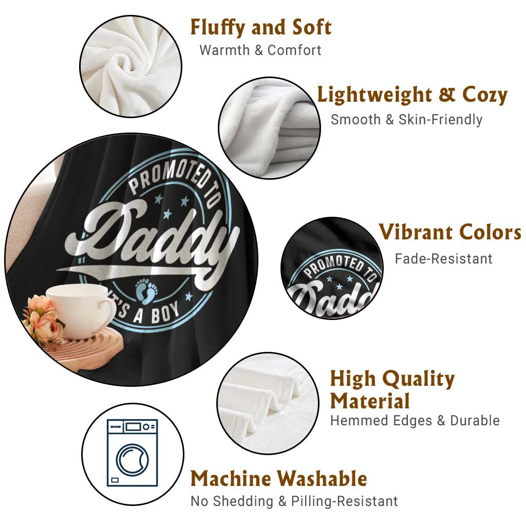 Promoted To Daddy It's A Boy Throw Blanket Funny Pregnancy Reveal TS14 Print Your Wear
