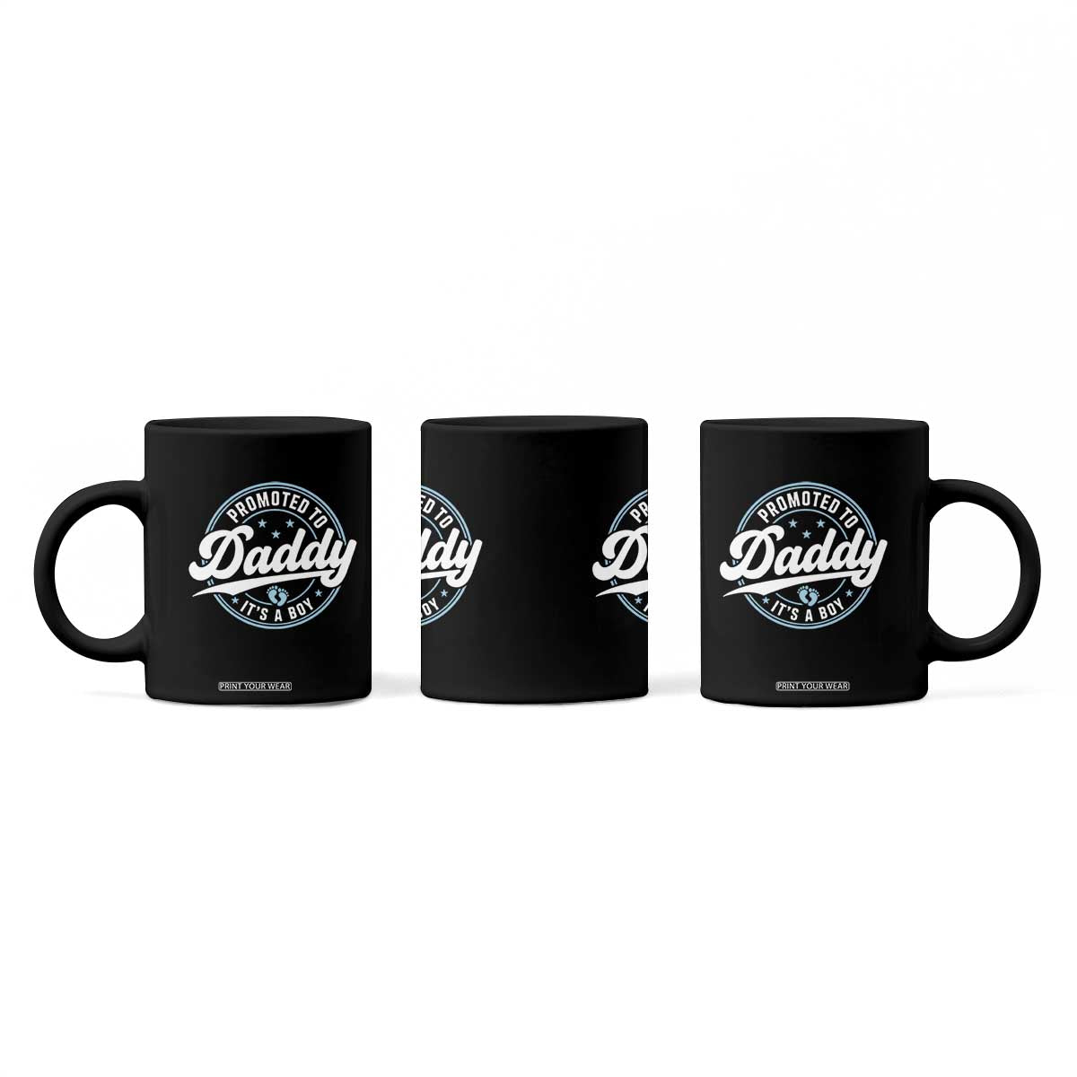 Promoted To Daddy It's A Boy Coffee Mug Funny Pregnancy Reveal TS14 Print Your Wear