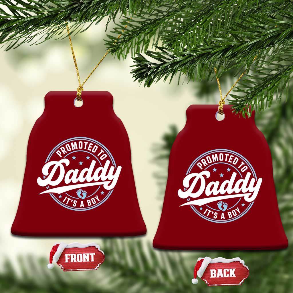 Promoted To Daddy It's A Boy Ceramic Ornament Funny Pregnancy Reveal TS14 Print Your Wear