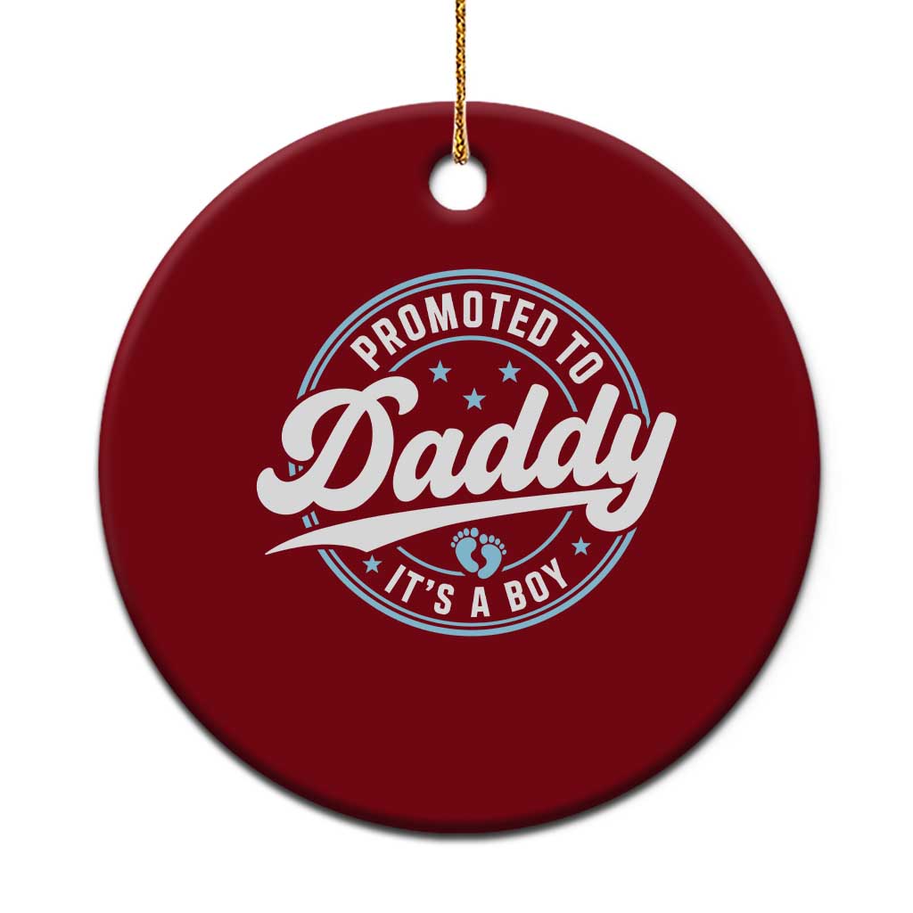 Promoted To Daddy It's A Boy Ceramic Ornament Funny Pregnancy Reveal TS14 1pc Red Print Your Wear