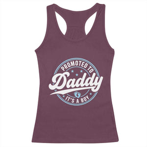 Promoted To Daddy It's A Boy Racerback Tank Top Funny Pregnancy Reveal TS14 Maroon Print Your Wear