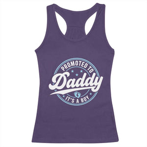 Promoted To Daddy It's A Boy Racerback Tank Top Funny Pregnancy Reveal TS14 Purple Print Your Wear