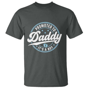 Promoted To Daddy It's A Boy T Shirt Funny Pregnancy Reveal TS14 Dark Heather Print Your Wear