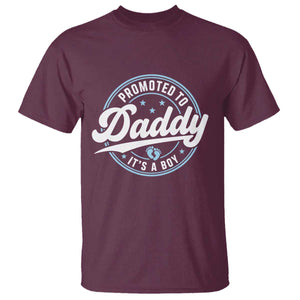 Promoted To Daddy It's A Boy T Shirt Funny Pregnancy Reveal TS14 Maroon Print Your Wear