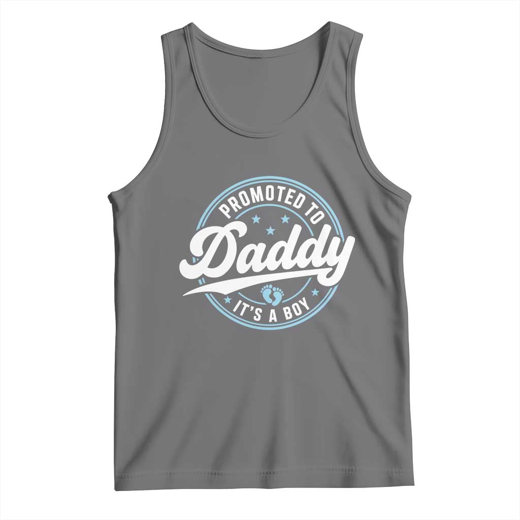 Promoted To Daddy It's A Boy Tank Top Funny Pregnancy Reveal TS14 Black Heather Print Your Wear