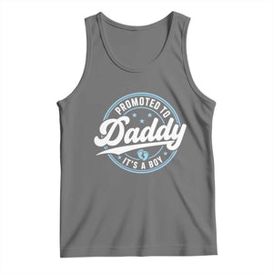 Promoted To Daddy It's A Boy Tank Top Funny Pregnancy Reveal TS14 Black Heather Print Your Wear