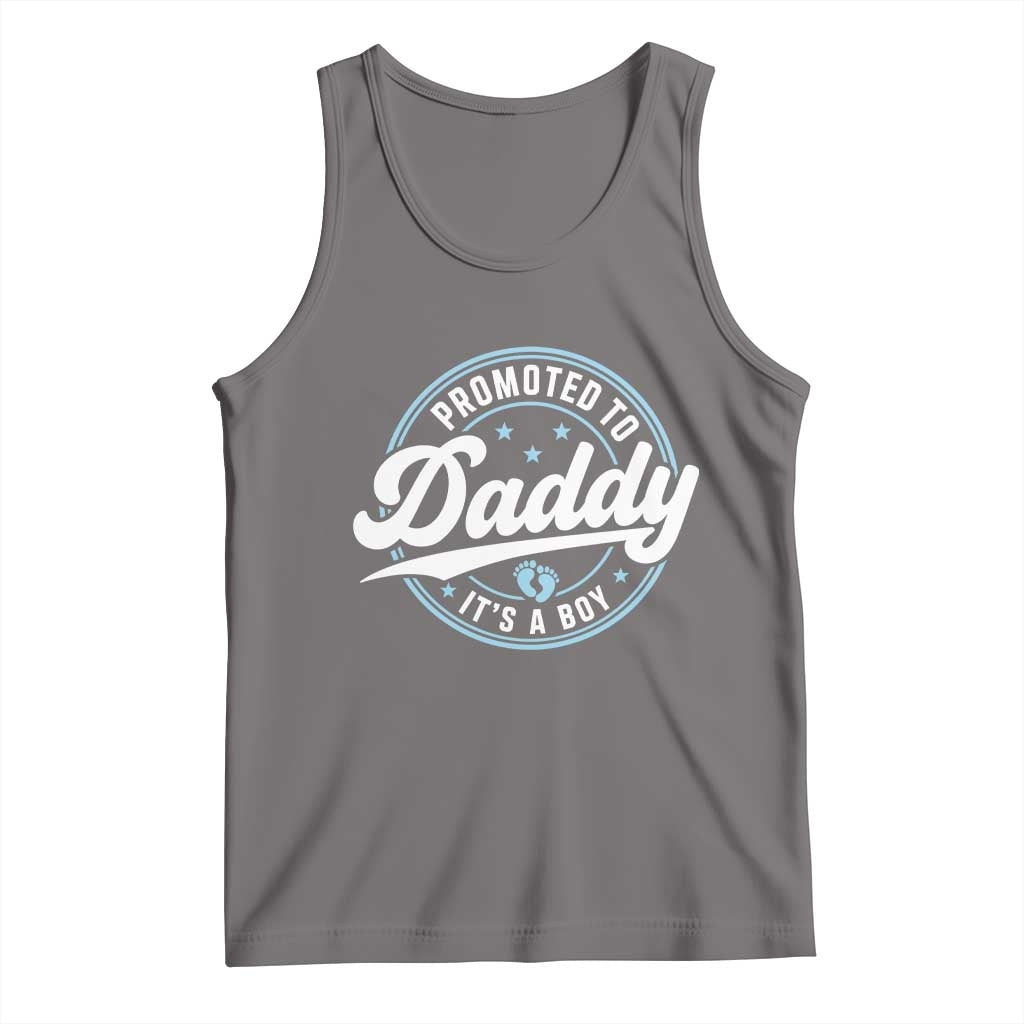 Promoted To Daddy It's A Boy Tank Top Funny Pregnancy Reveal TS14 Deep Heather Print Your Wear