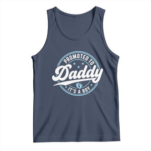 Promoted To Daddy It's A Boy Tank Top Funny Pregnancy Reveal TS14 Navy Print Your Wear