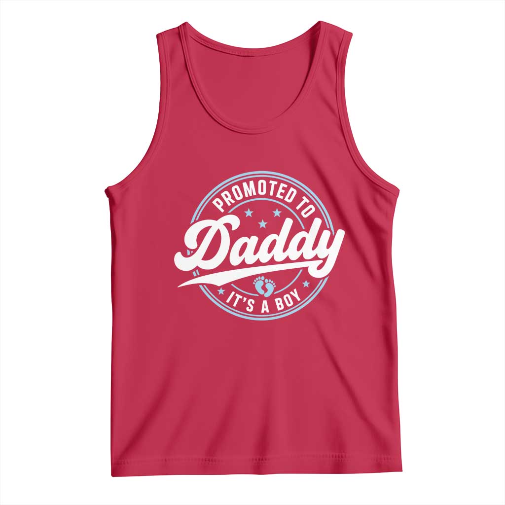 Promoted To Daddy It's A Boy Tank Top Funny Pregnancy Reveal TS14 Red Print Your Wear