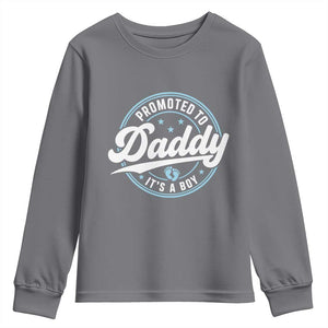 Promoted To Daddy It's A Boy Youth Sweatshirt Funny Pregnancy Reveal TS14 Charcoal Print Your Wear