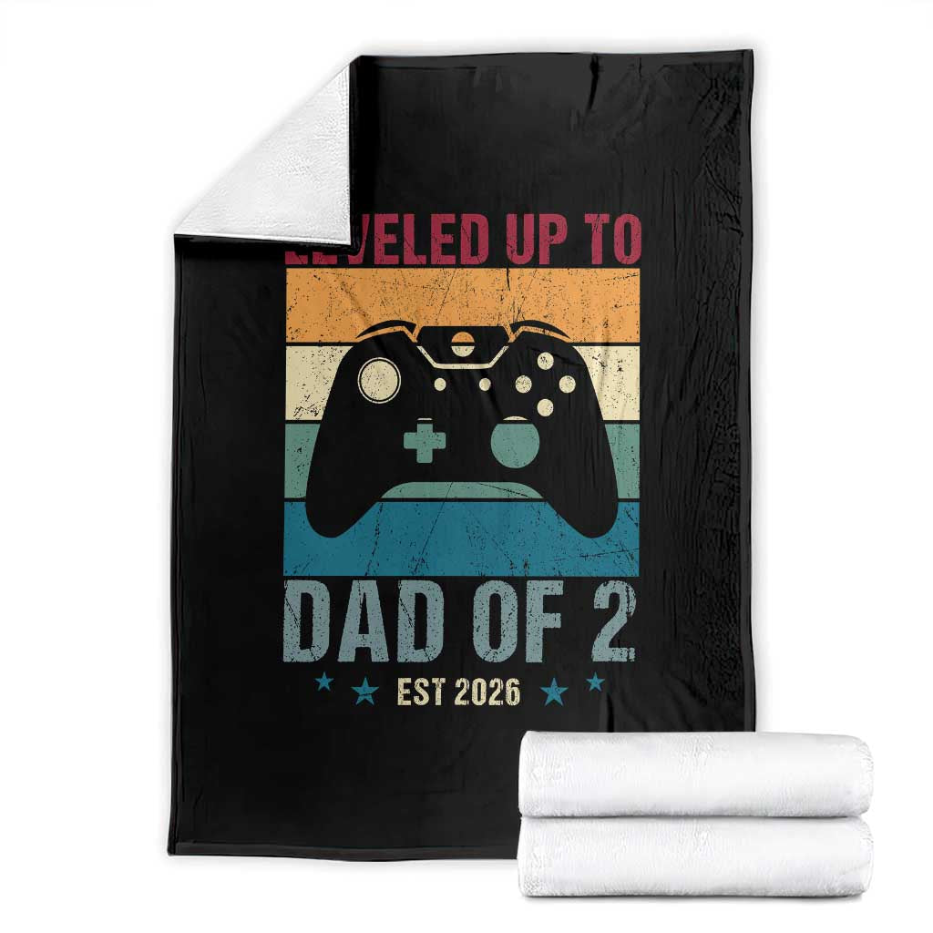 Dad Level Unlocked Throw Blanket Funny New Dad Gaming Father's Day Gift TS14 Black Print Your Wear
