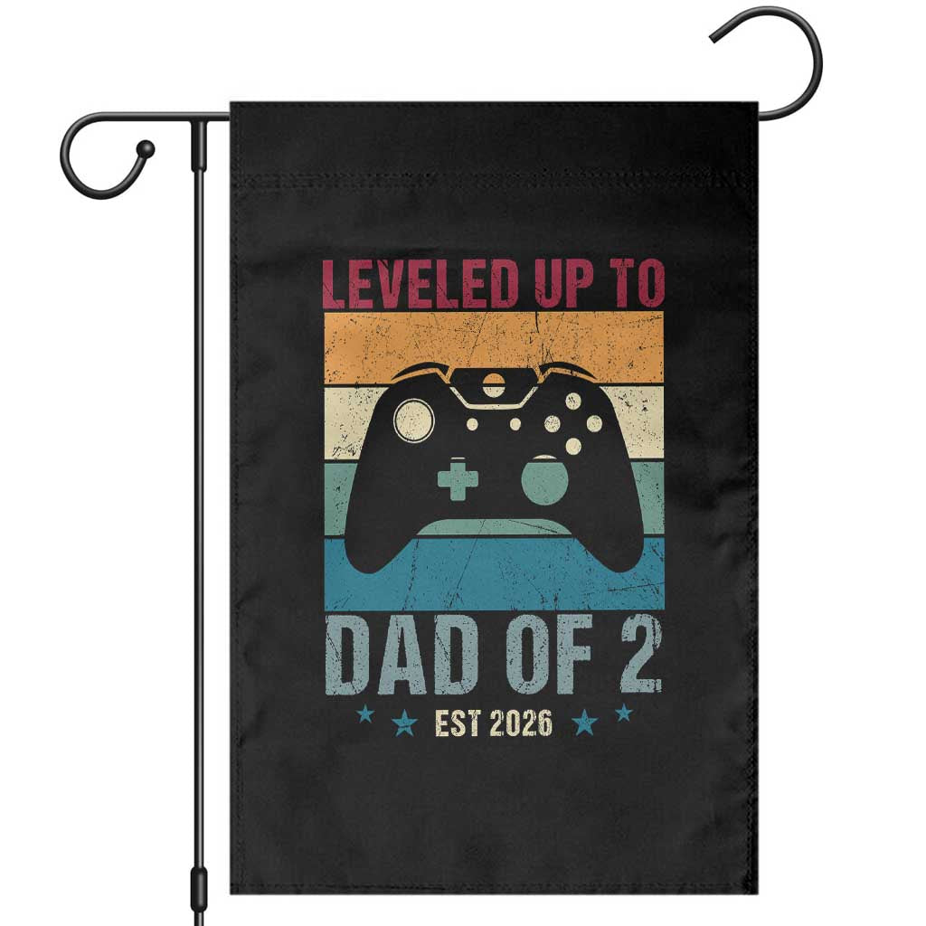 Dad Level Unlocked Garden Flag Funny New Dad Gaming Father's Day Gift TS14 Black Print Your Wear