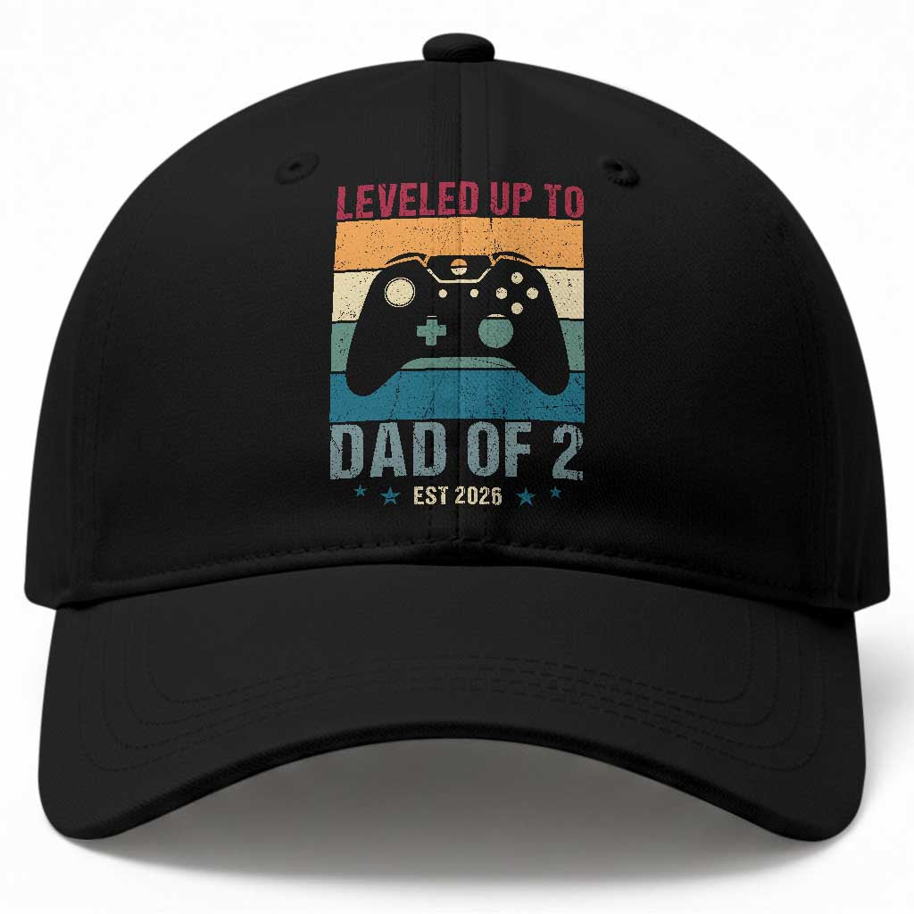 Dad Level Unlocked Baseball Cap Funny New Dad Gaming Father's Day Gift TS14 Print Your Wear