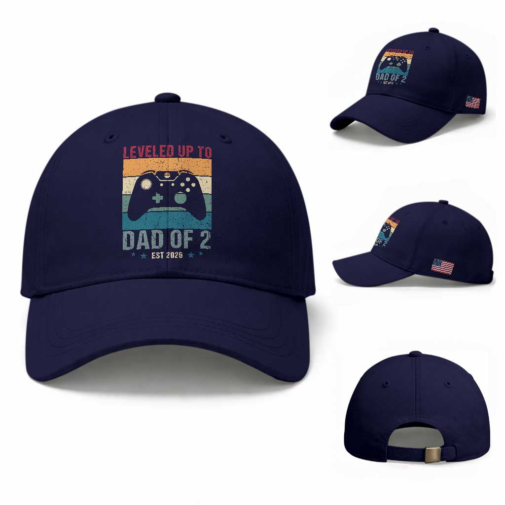 Dad Level Unlocked Baseball Cap Funny New Dad Gaming Father's Day Gift TS14 Baseball Cap Universal Fit Dark Blue Print Your Wear