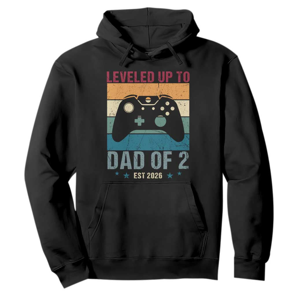 Dad Level Unlocked Hoodie Funny New Dad Gaming Father's Day Gift TS14 Black Print Your Wear