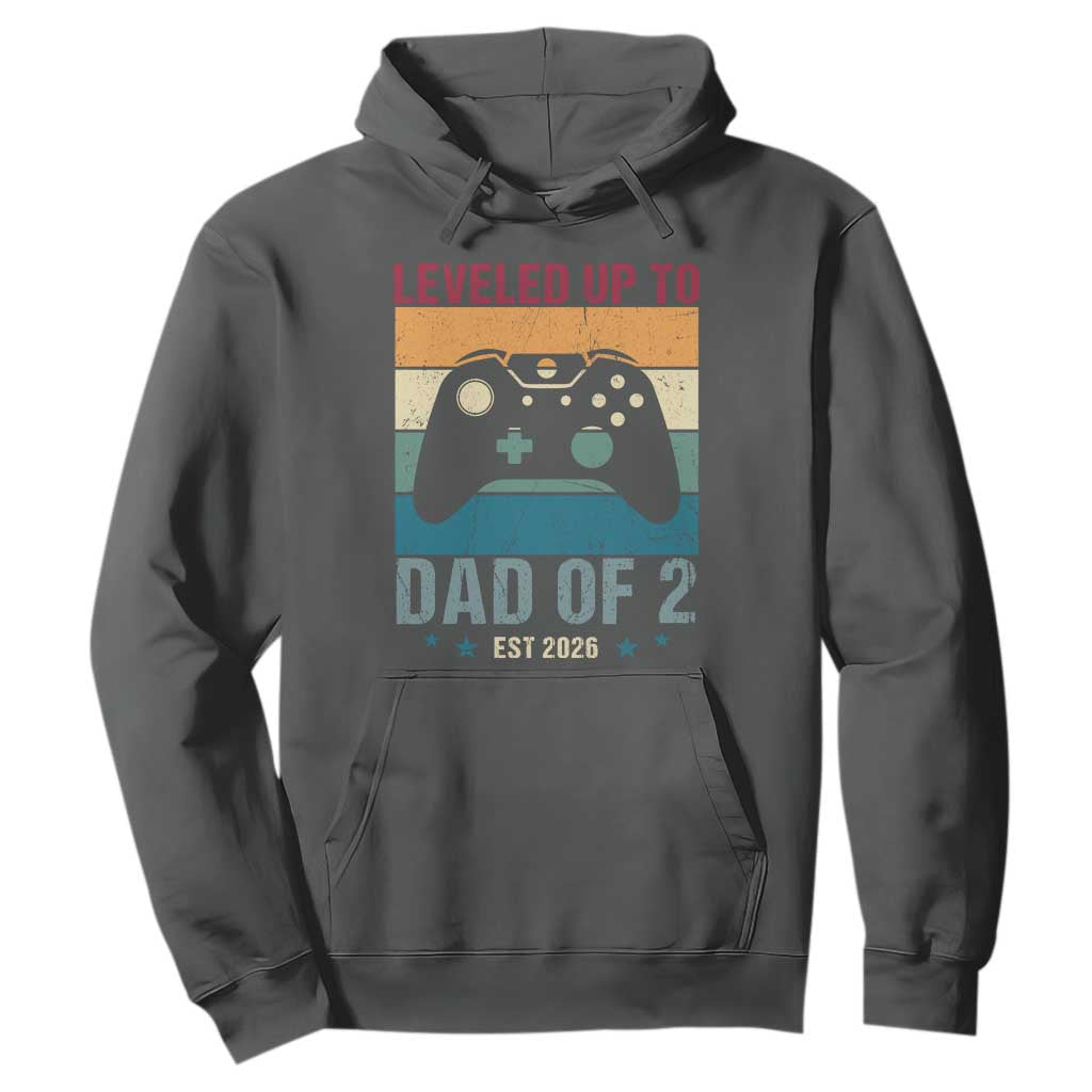 Dad Level Unlocked Hoodie Funny New Dad Gaming Father's Day Gift TS14 Dark Heather Print Your Wear
