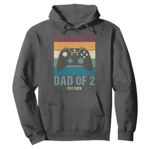 Dad Level Unlocked Hoodie Funny New Dad Gaming Father's Day Gift TS14 Dark Heather Print Your Wear