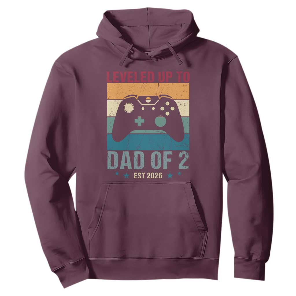 Dad Level Unlocked Hoodie Funny New Dad Gaming Father's Day Gift TS14 Maroon Print Your Wear