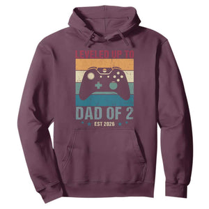 Dad Level Unlocked Hoodie Funny New Dad Gaming Father's Day Gift TS14 Maroon Print Your Wear