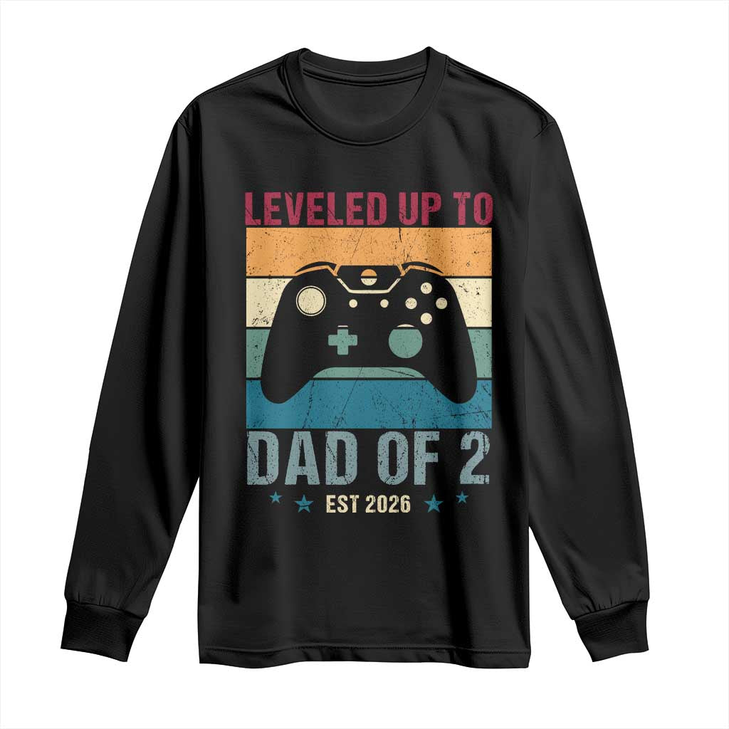 Dad Level Unlocked Long Sleeve Shirt Funny New Dad Gaming Father's Day Gift TS14 Black Print Your Wear