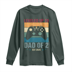 Dad Level Unlocked Long Sleeve Shirt Funny New Dad Gaming Father's Day Gift TS14 Dark Forest Green Print Your Wear