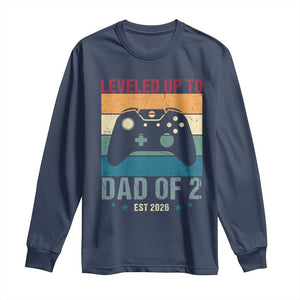 Dad Level Unlocked Long Sleeve Shirt Funny New Dad Gaming Father's Day Gift TS14 Navy Print Your Wear